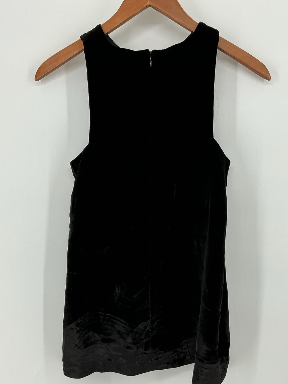 Emerson Fry A-Line Mod Top Black Velvet Silk Blend XS